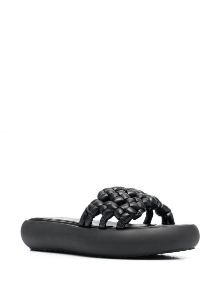 Pīti dabīgās ādas kurpes ar platformu Vic Matié melns