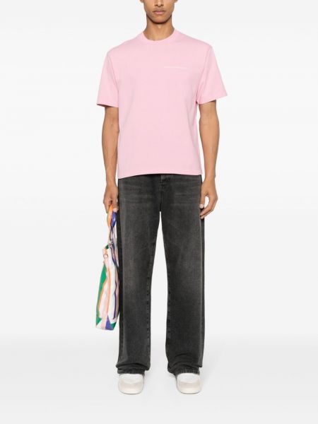 Bavlněné tričko s výšivkou Stockholm Surfboard Club růžové