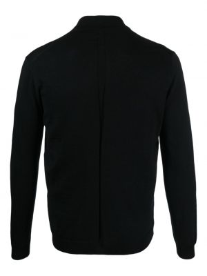 Vilnonis polo marškinėliai iš merino vilnos Low Brand juoda