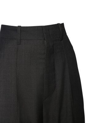 Voľné vlnené nohavice Isabel Marant sivá