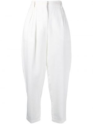 Pantalones ajustados de cintura alta Erika Cavallini blanco