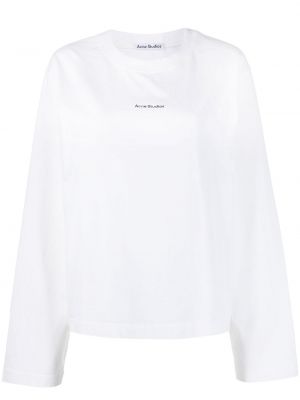Bavlněné tričko s potiskem Acne Studios bílé