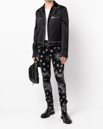 Slim fit skinny jeans mit print mit paisleymuster Amiri schwarz