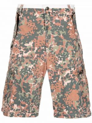 Pantaloncini cargo con stampa camouflage Diesel rosa