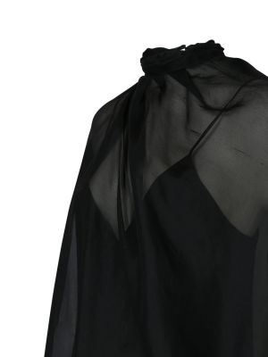 Hodvábne dlouhé šaty Khaite čierna