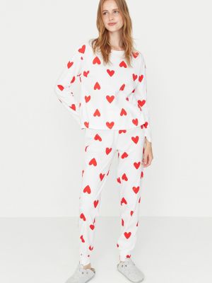 Pižama su širdelėmis Trendyol pilka