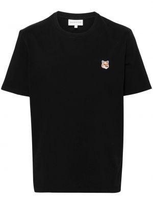 T-shirt en coton à imprimé Maison Kitsuné noir