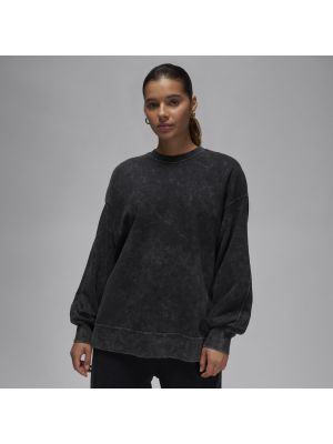 Fleece hoodie mit rundem ausschnitt Nike schwarz