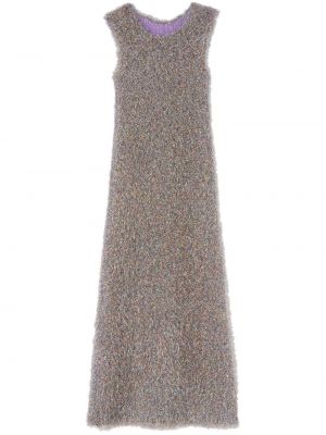 Αμάνικη μίντι φόρεμα με λαιμόκοψη v Jil Sander ασημί