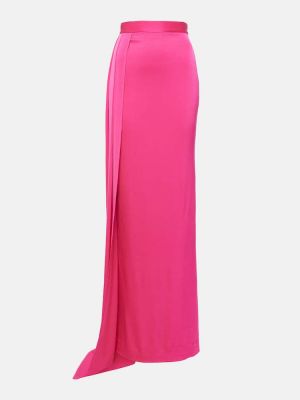Drapované saténové dlouhá sukně Alex Perry růžové