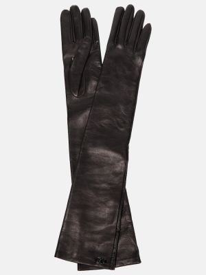 Δερμάτινα γάντια Valentino Garavani μαύρο