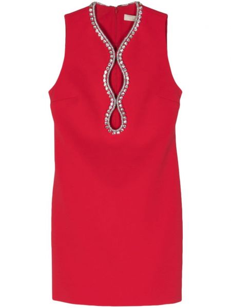 Sukienka koktajlowa z kryształkami Elie Saab czerwona