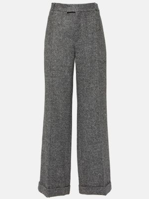 Pantaloni di lana a spina di pesce Brunello Cucinelli grigio