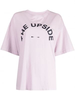 Βαμβακερή μπλούζα The Upside μωβ