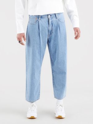 Plisované voľné džínsy s rovným strihom Levi's modrá