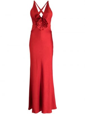 Коктейлна рокля на цветя Silvia Tcherassi червено