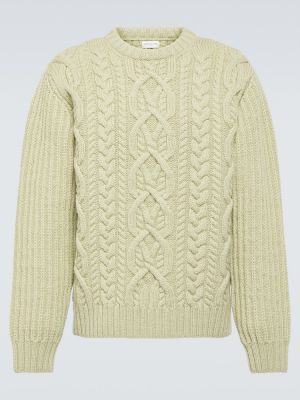 Sweter wełniany Dries Van Noten zielony