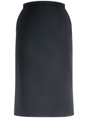 Krepová vlnená midi sukňa Dolce & Gabbana čierna