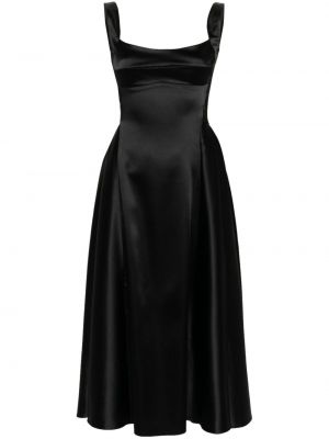Saténové koktejlové šaty bez rukávů Atu Body Couture černé