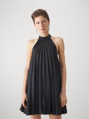 Плиссированное платье мини Abercrombie & Fitch черное