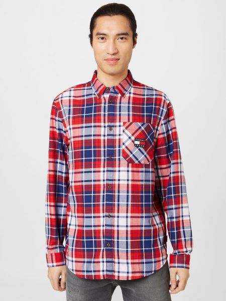 Voľná priliehavá rifľová košeľa Tommy Jeans červená