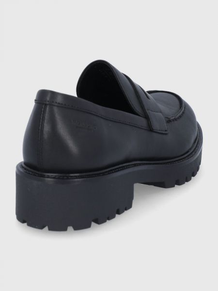 Pantofi cu toc din piele cu toc cu toc plat Vagabond negru