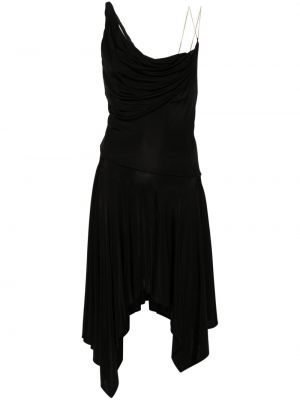 Asymetrické midi šaty Pinko černé