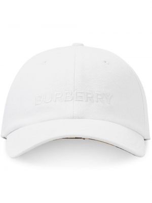 Cappello con visiera ricamato Burberry bianco
