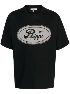 Bombažna majica s potiskom Phipps črna