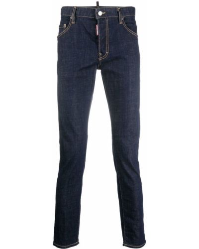 Jeans skinny slim à imprimé Dsquared2 bleu