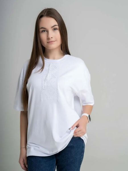 Бавовняна вишита сорочка Melanika біла