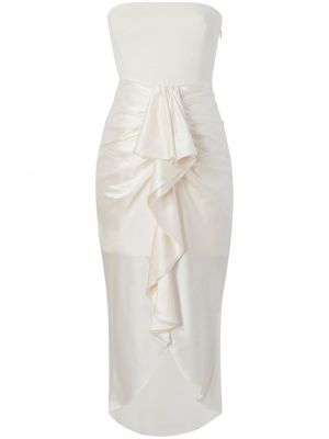 Σατέν κοκτέιλ φόρεμα Cinq A Sept λευκό