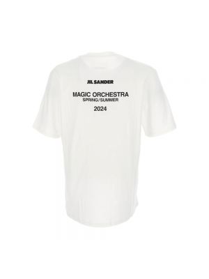 Camiseta de algodón de malla Jil Sander blanco