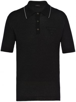 Kašmyro polo marškinėliai Prada juoda