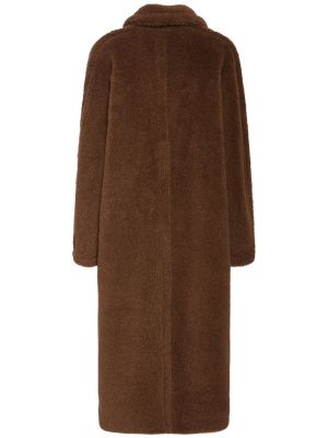 Palton din lână alpaca oversize Max Mara maro