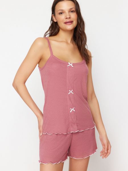 Pletené pyžamo Trendyol ružová