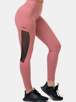 Рожеві спортивні штани з сіткою Nebbia