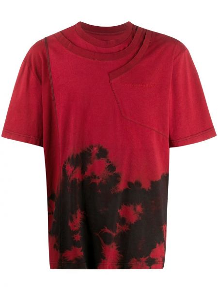 Camiseta con estampado con estampado abstracto Feng Chen Wang rojo
