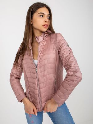 Pikowana kurtka z kapturem Fashionhunters różowa