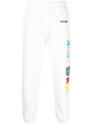 Bavlněné sportovní kalhoty s výšivkou Acupuncture 1993 bílé