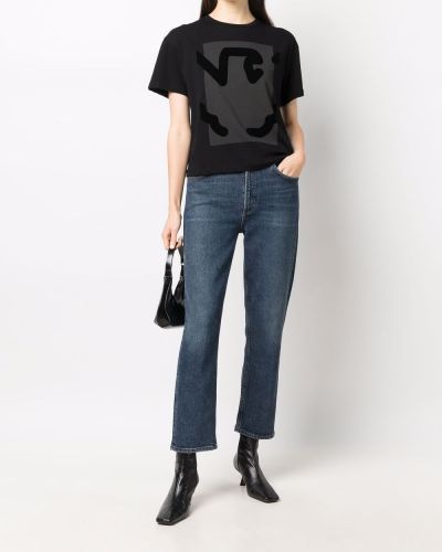Camiseta con estampado con estampado abstracto Emporio Armani negro