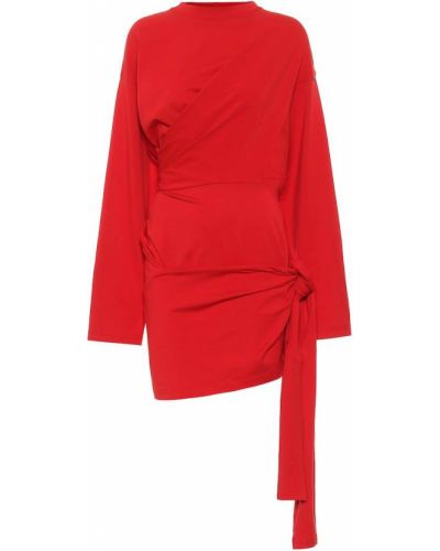 Mini vestido de algodón Balenciaga rojo