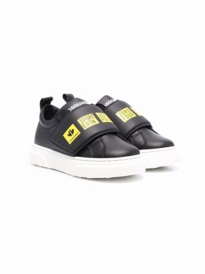 Trykt lær sneakers for jenter Dsquared2 Kids svart