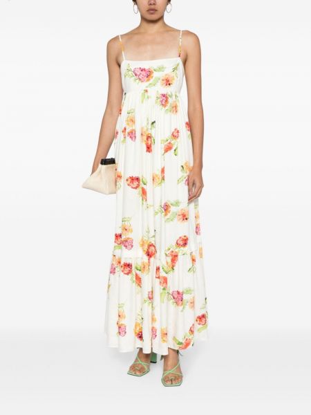 Sukienka długa w kwiatki z nadrukiem Acler biała