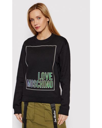 Gyapjú pulóver Love Moschino - fekete