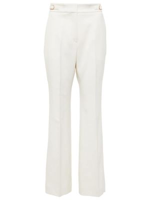 Vlněné kalhoty s vysokým pasem Gabriela Hearst bílé