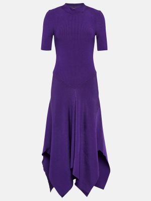 Asymetrické džerzej midi šaty Stella Mccartney fialová