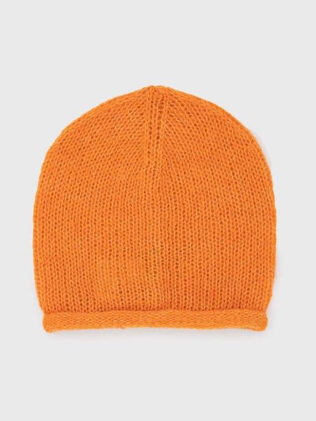 Dzianinowa czapka United Colors Of Benetton pomarańczowa