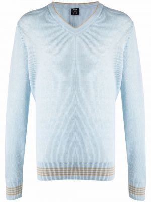 Пуловер на райета с v-образно деколте Boss Hugo Boss