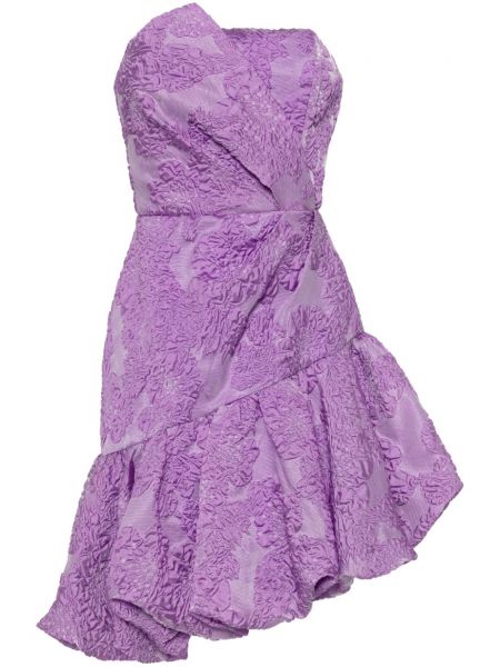 Асиметрична коктейлна рокля Marchesa Notte виолетово